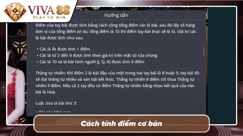 Cách tính điểm trong siêu phẩm giải trí Baccarat Viva88